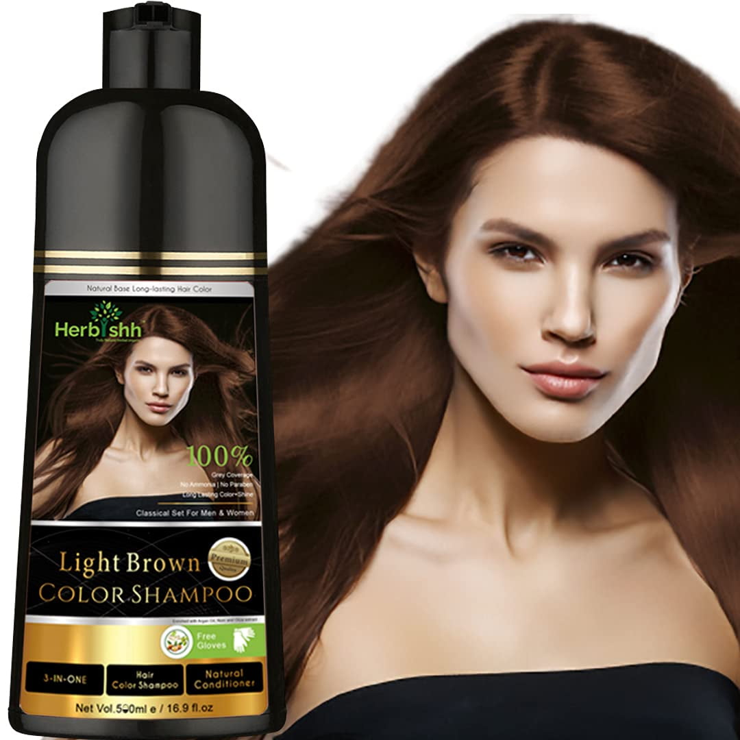 Herbishh Hair Color Shampoo–Ammonia-Free Light Brown Natural Hair Dye,500ml | Walmart Canada Herbishh Hair Color Shampoo–Ammonia-Free Light Brown Natural Hair Dye,500ml | Walmart Canada