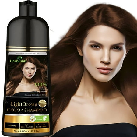 Herbishh Hair Color Shampoo–Ammonia-Free Light Brown Natural Hair Dye,500ml  | Walmart Canada