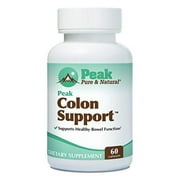 Peak Colon Support from Peak Pure & Natural Colon Support Supplement for Men and Women | Colon Cleanser and Bowel Movement Supplement for Digestive Health | Colon Detox and Cleanse | 60 Cap