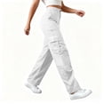 thumbnail image 3 of Pantalones Cargo Mujer Pierna Ancha Elástico Talle Alto Ligero Pantalones De Senderismo Casual Holgado Moda Ropa De Calle Y2k Trajes, 3 of 7