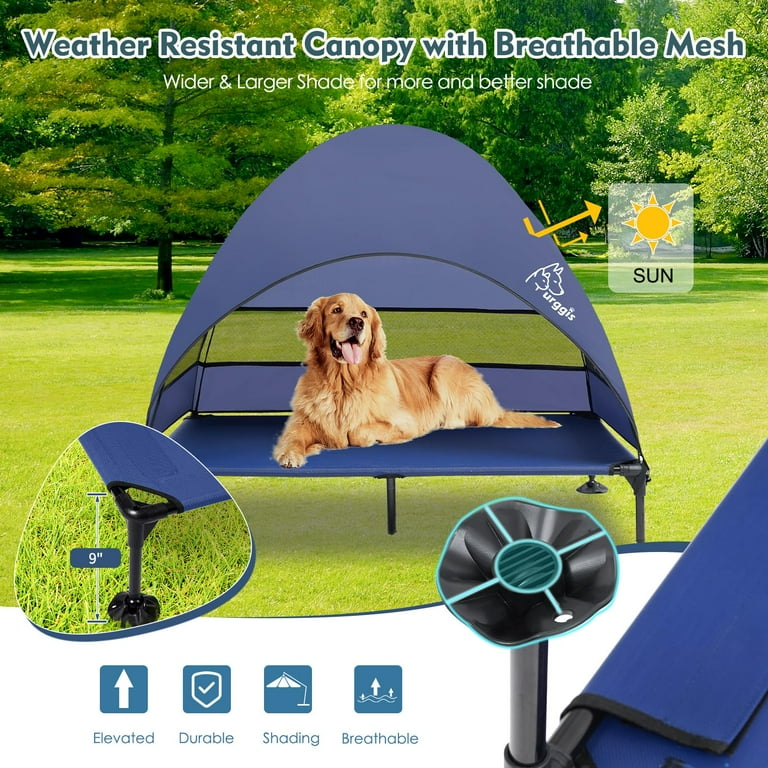 Furggis Elevated Dog Bed with Canopy, Blue, X-Large photo 7