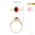 thumbnail image 4 of ANGARA Natural Princess Diana Inspired 1 ct Ruby Ring with Diamond Halo in 14K Yellow Gold for Women (Size-7x5mm) | July Birthstone Jewelry for Her | Natural Ruby Rings, 4 of 9