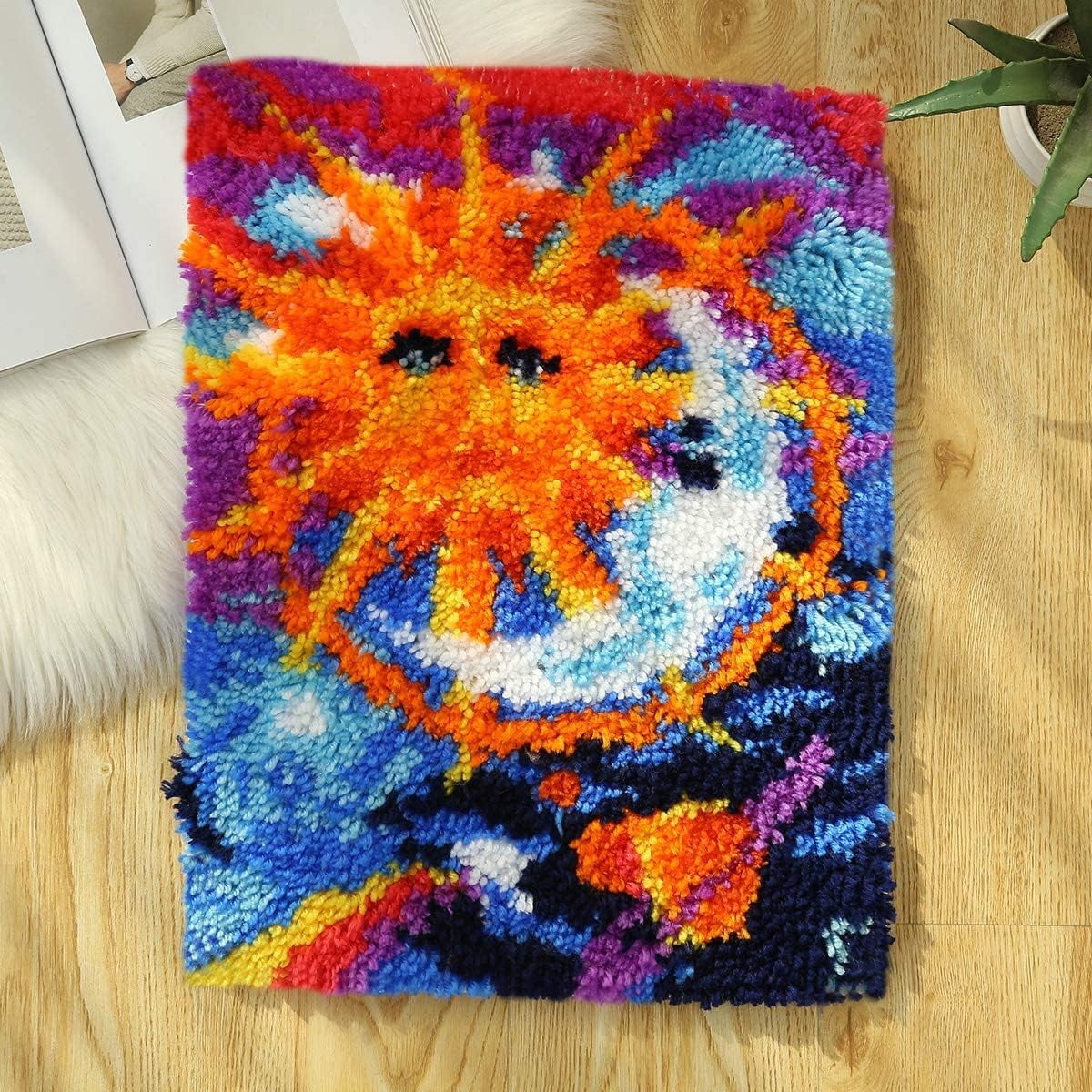 Latch Hook Kits for Adults,Soft Simple Embroidery DIY Latch Hook Craft Kits with Pattern Include Latch Hook 50 × 38cm / 19.7 * 15.0 inches