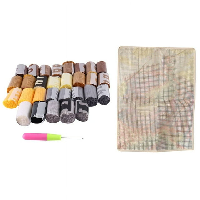 LOVEVER Latch Hook Kits Rug Making DIY for Kids/Adults with Printed Canvas Pattern Animals Carpet Embroidery 2 Lion