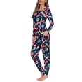 thumbnail image 3 of Renewold Women's Pajamas Sets Long Sleeve Pj Lounge Set Size XS Christmas Candy Canes Snowflake Crewneck Sleepwear for Family Two Piece Pullover Tops Pants with Pockets, 3 of 5