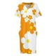 thumbnail image 3 of Vestido de fiesta Retro Pop para mujer flores pequeñas en naranja y blanco vestido de bolsillo suelto vestidos de fiesta para mujer 60", 3 of 6