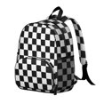 thumbnail image 2 of Black and White Checkered Backpack Backpack for School,Cute School Bag,Schoolbag with Adjustable Shoulder Straps & Padded Back,13.8"x11.4"x6", 2 of 6