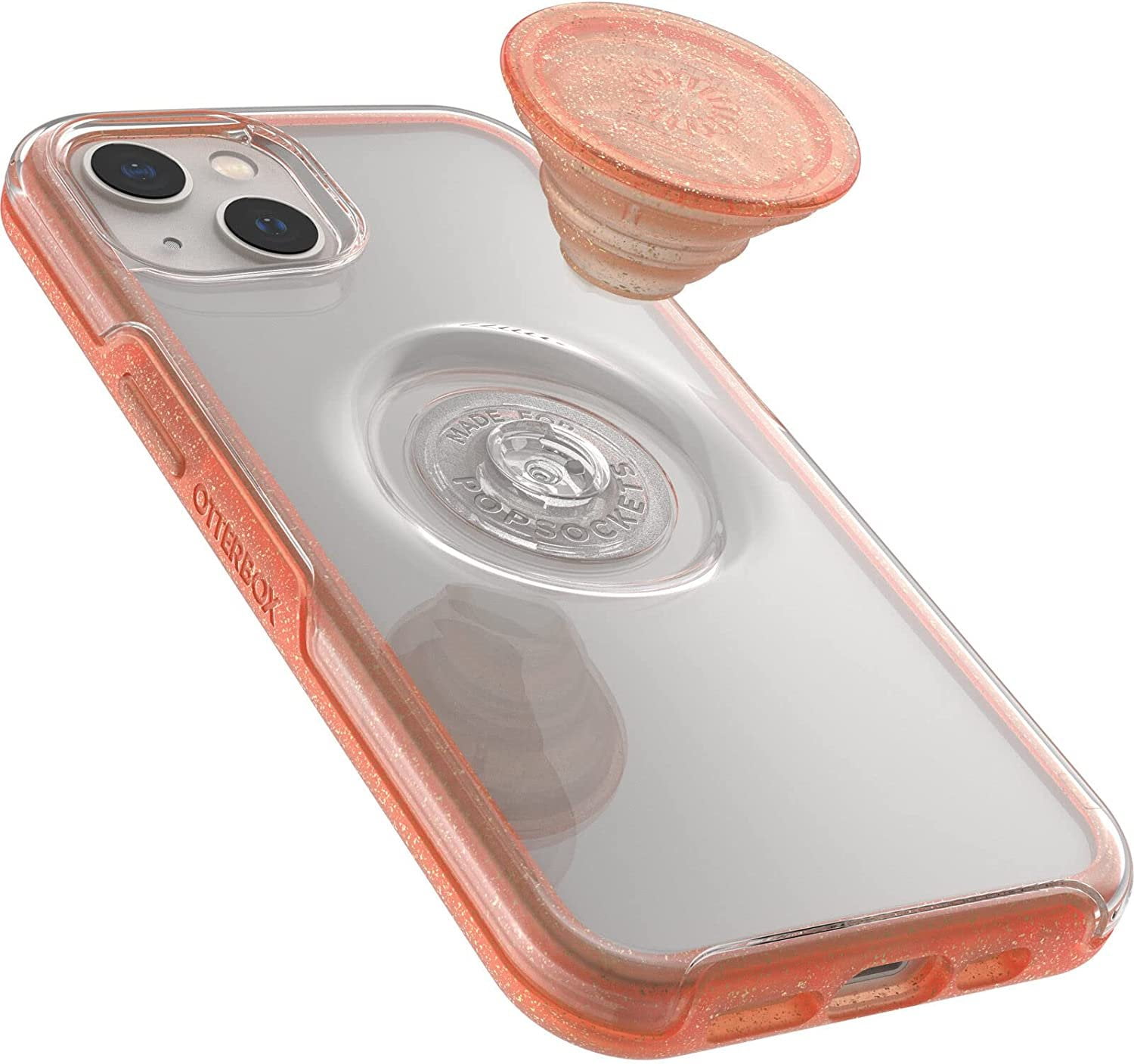 OtterBox + Pop Symmetry Clear Series Case for iPhone 13 Only - Non-Retail Packaging - Melondramatic Clear/Orange