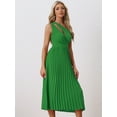 thumbnail image 3 of DARING DIVA Pleated One Shoulder Sleeveless Cocktail Dress M Green, 3 of 6