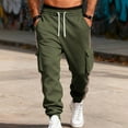 thumbnail image 4 of Sookity Cargo Pants for Men Hiking Pants with Zipper Pockets Lightweight Convertible Cargo Pants Athletic Trousers Big and Tall Mens Casual Pants Army Green,L, 4 of 8