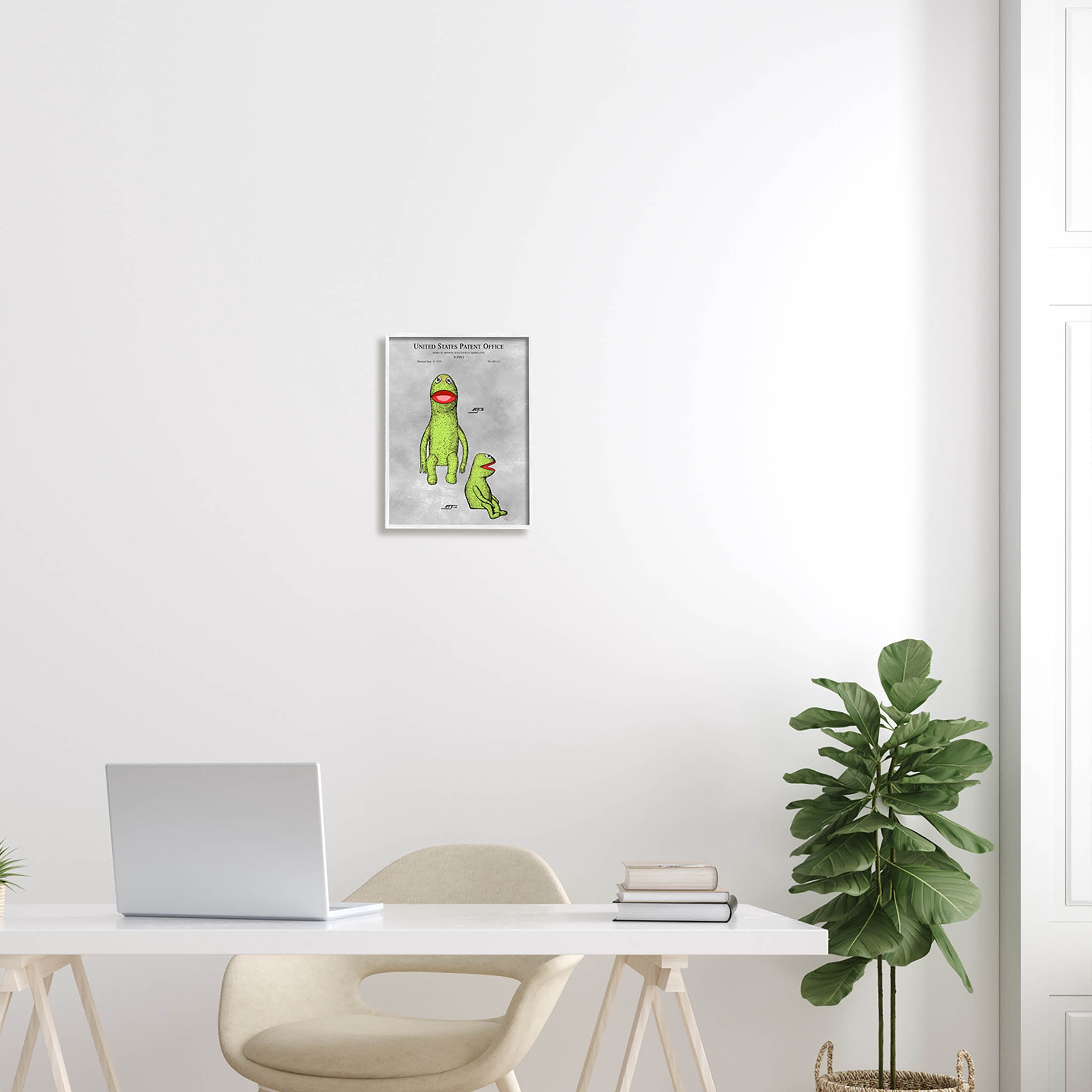 Stupell Industries Vintage Frog Puppet Diagram Graphic Art White Framed Art Print Wall Art, Design by Karl Hronek