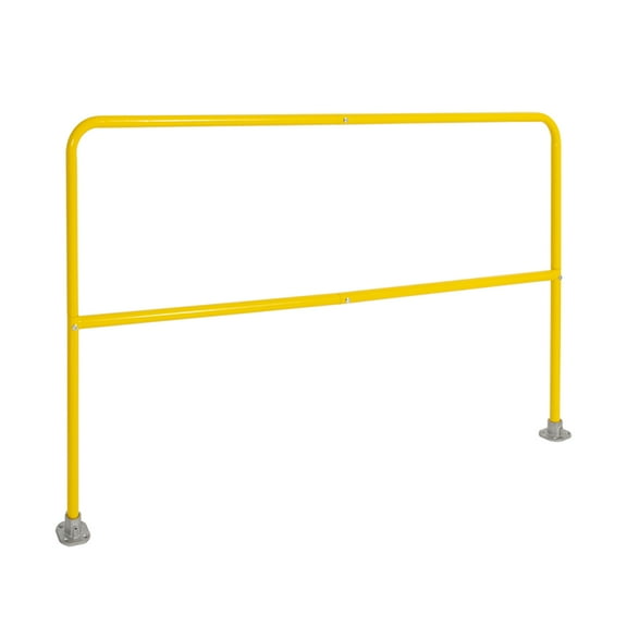 Yeeoy  72" L x 42" H Yellow Safety Railing, Industrial Guardrail with Powder Coat Yellow Finish, Steel Fall Protection Handrail for Warehouse, Construction, Rooftop