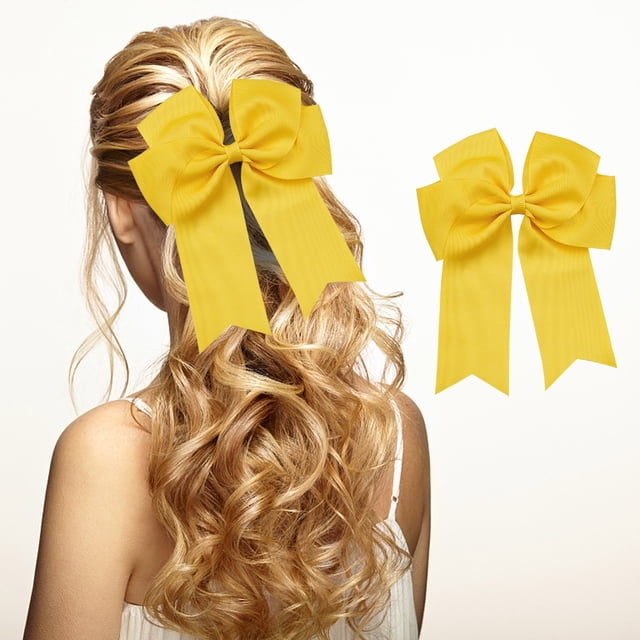 6-inch Ribbed Satin Fishtail Ribbon Bow Hair Clip | Double Layered Durable Non-Slip Hair Accessory | Vibrant Colors, Easy Clip, All Ages | Adds Style for Parties & Daily Wear