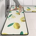 thumbnail image 2 of Kitchen Rugs Sets Of 2,Yellow Lemon Fruit Slices Beige Pattern Anti Fatigue Kitchen Mat Rugs Non Slip Washable,Decorative Kitchen Floor Mats for Kitchen,Sink,Laundry,17"x47"+17"x47", 2 of 5