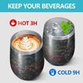 thumbnail image 4 of 12oz Stemless Wine Tumblers Black Colorful Dinosaurs Chalk Pattern Vacuum Insulated Stainless Steel Travel Tumbler Cups Mug with Lid and Straw for Champaign,Cocktail,Beer with Cleaning Brush, 4 of 5
