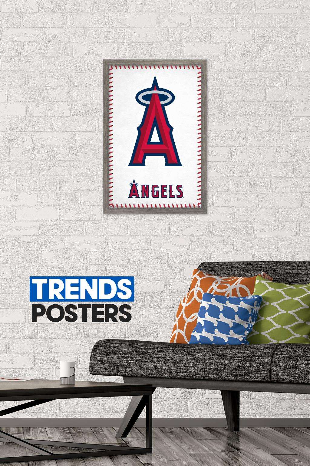MLB Los Angeles Angels - Logo 17 Wall Poster, 14.725" x 22.375", Framed