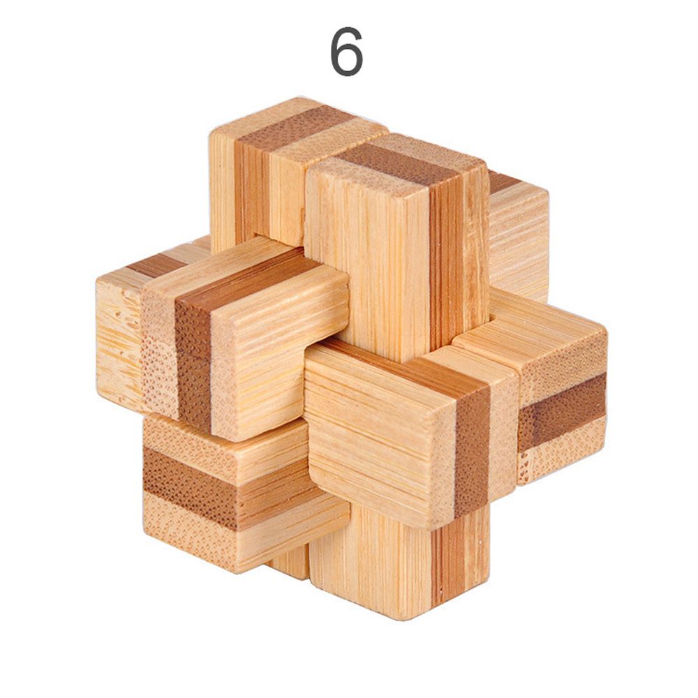 Wooden IQ Game Bamboo Interlocking Kong Ming Lock Classic Toys Brain ...