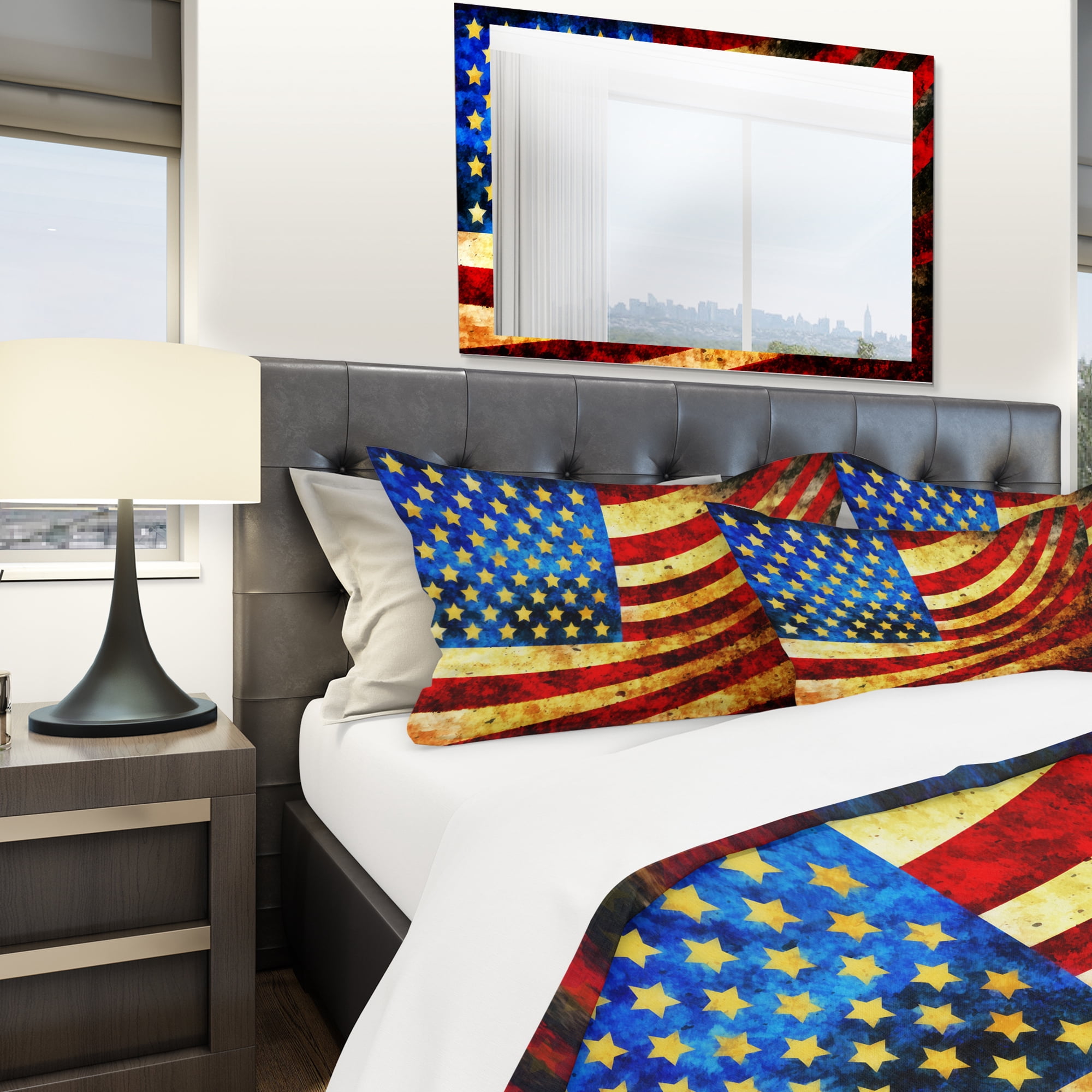 Designart 'God Bless America Flag' Modern & Contemporary Duvet Cover Set