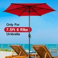 thumbnail image 7 of Abba Patio 7.5ft Lyon Outdoor Patio Umbrella Cover Replacement w/ 6 Sturdy Ribs, Dark Red, 7 of 7
