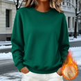 thumbnail image 2 of Goodw7 Cozy Fleece Lined Sweatshirt Women, Crewneck Pullover with Thick Plush Interior, Warm Winter Top, Casual Fall Outfit for Home, 2 of 5