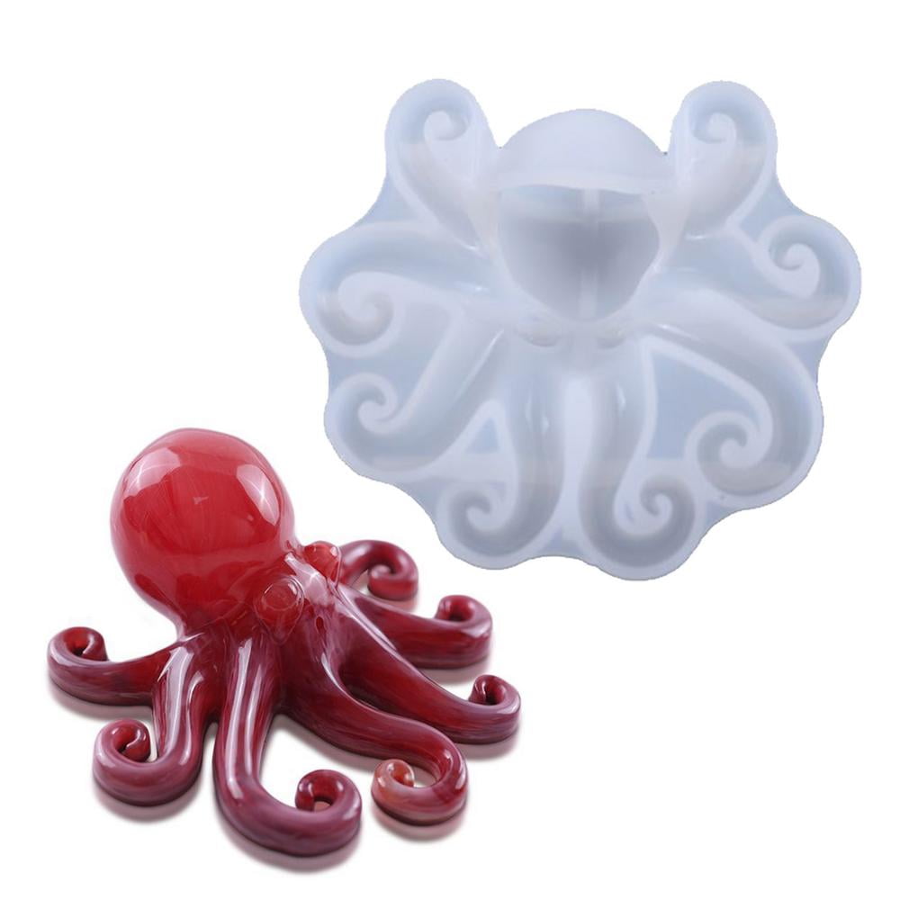 Peitten Octopus Mold Transparent Octopus Silicone Mold Animal Resin  Silicone Mold Colorfast Washable for Children Art Gifts Cold Porcelain Salt  Dough Playdough fit 