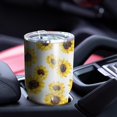 thumbnail image 4 of 30oz White Sunflower Tumblers Stainless Steel Tumbler with Lid and Straw,Vacuum Insulated Double Wall Travel Tumbler Cups Mug with Cleaning Brush for Coffee,Tea, 4 of 7