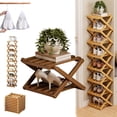 thumbnail image 1 of The 9-Tier No-Assembly Bamboo Rack, 2026 New Foldable Vertical Storage Organizer, Eco-Friendly, Durable, and Beautiful, No Installation Required, for Entryway Closet Dorm (Brown,2 Tier), 1 of 8