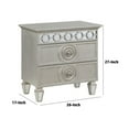 thumbnail image 5 of Nich 27 Inch Modern Nightstand 2 Drawers Mirror Inlay Trim Wood Silver - Saltoro Sherpi, 5 of 5
