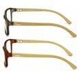 thumbnail image 3 of 2 Pairs Geniune Bamboo Women Reading Glasses - Fun Color Clear Lens Reader 7015 +2.25, 3 of 3