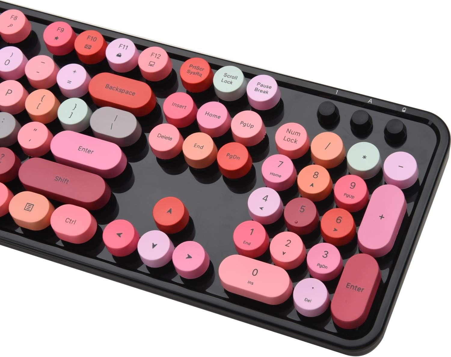 Colorful Computer Wireless Keyboard and Mouse Combination, Typewriter Soft Key Office Full-size Keyboard, 2.4GHz Non-drop Connection and Optical Mouse (purple Color)