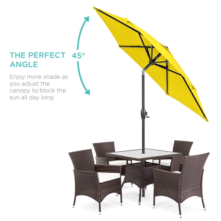 cantilever patio umbrellas sale Polytrends 10 Ft. Solar Power Lighted Patio Umbrella with Base Stand Grey Stripe