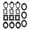 Black, variant on Yihuala Assorted 15Pcs Resin Miniature Photo Frame with Intricate Floral Carvings Ideal for Artistic Craft Creation Home Decors