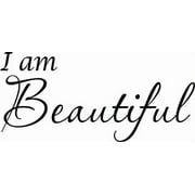 I Am Beautiful 11 x 22 Vinyl Wall Decal by Scripture Wall Art.Great Gift, Includes Our Exclusive "Goof Proof Guarantee"