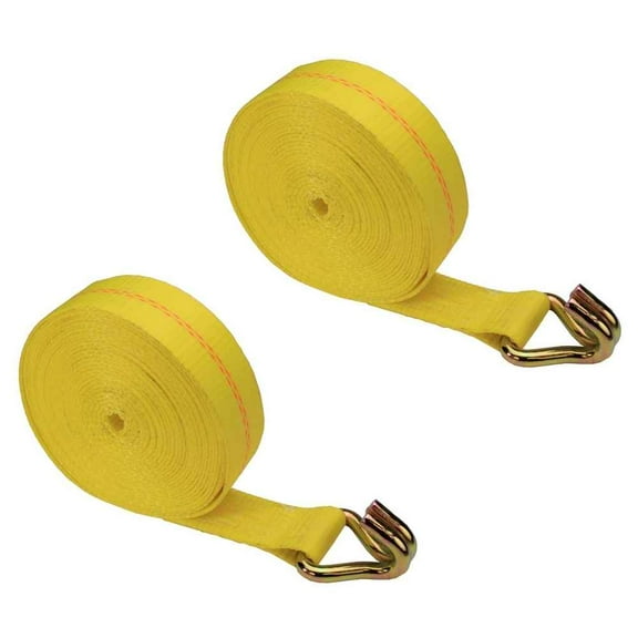 2" x 20' Winch Strap w/ Wire Hook - 2 Pack