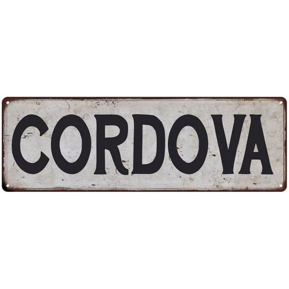 CORDOVA Vintage Look Gift Rustic Chic Metal Sign 6x18 206180036809