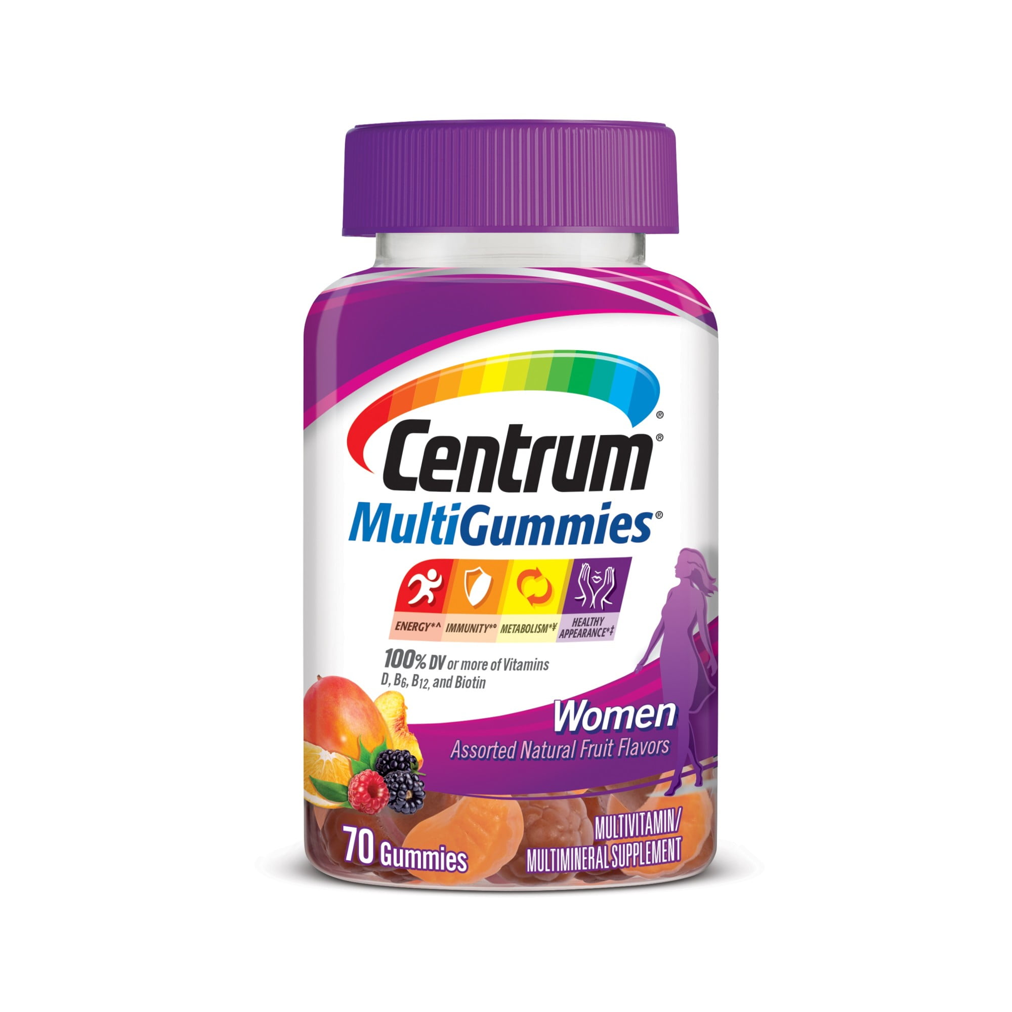 Centrum Women's Multivitamin and Multimineral Gummies, Assorted Fruit
