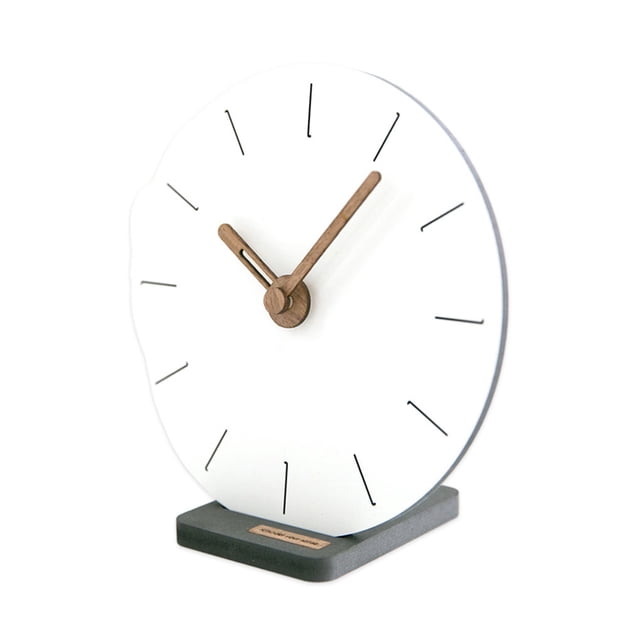 ZheElen Unique Style Round Table Clock Accurate Timekeeping Silent Operation Durable Construction Desk Clock D
