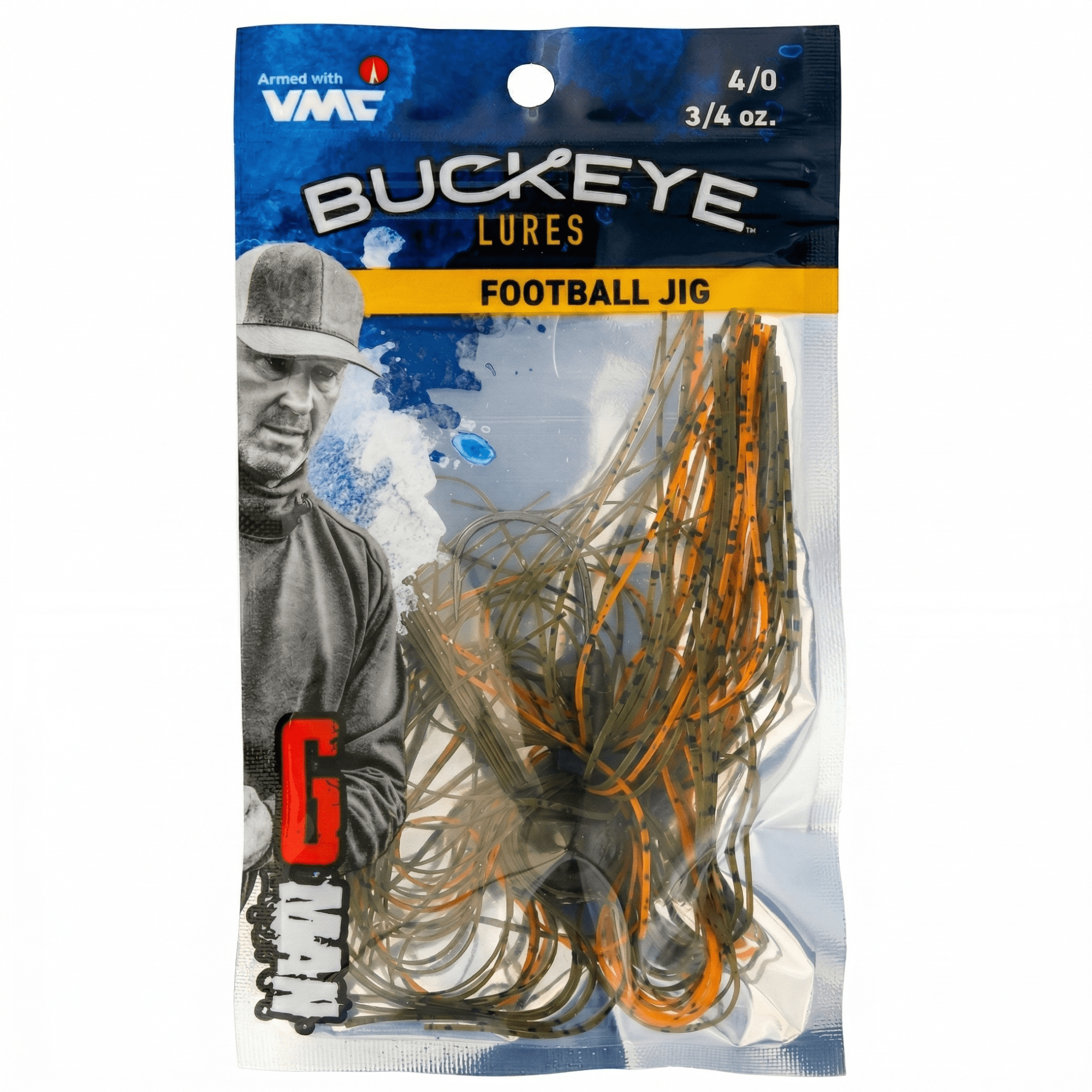 Buckeye Lures 3/4 oz green pumpkin, G-Man football jig