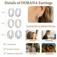thumbnail image 5 of DORANA 3 Pairs 18K White Gold Plated Chunky Hoop Earrings for Women Hypoallergenic S925 Sterling Silver Post Cartilage Earring Set Birthday Graduation Mothers Day Jewelry Gifts Teen Her Wife Mom, 5 of 6