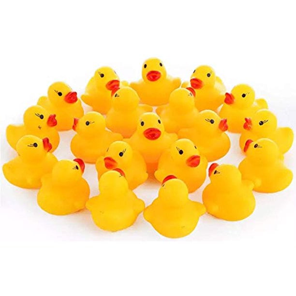 12 MINI RUBBER DUCKS bath toys kids pool toy duckies party favors duck floating 