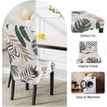 thumbnail image 5 of Printed Dining Room Chair Covers Set of 6, Stretch Kitchen Chair Covers Washable Parsons Chair Slipcover Removable Dining Chair Protectors for Hotel,Ceremony (Tropical Leaf Pattern), 5 of 6