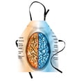 thumbnail image 1 of Educational Apron Human Brain Left and Right Functions List Mentality Intellect Neurology, Unisex Kitchen Bib Apron with Adjustable Neck for Cooking Baking Gardening, Pale Blue Orange, by Ambesonne, 1 of 3