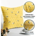 thumbnail image 6 of Bee Pillow Covers 16x16 Set of 2 Yellow Bee Kind Honeycomb Summer Decorative Throw Pillows Outdoor Farmhouse Pillowcases Linen Cushion Case Decor for Home Sofa Couch Bed, 6 of 6