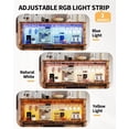 thumbnail image 6 of TROPOW Coffee Bar Cabinet 55", Large Kitchen Hutch with LED Lighting & Built-in Power Outlet, Tall Buffet Cabinet with Barn Sliding Door, Wine Glass Rack & Ample Storage for Dining Room, 6 of 8