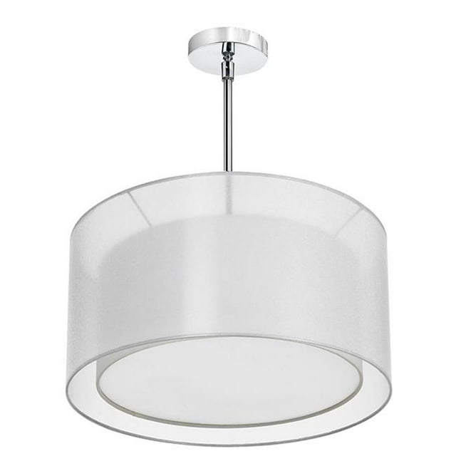 Radionic Salut Tech PEN-MEL228-819-790-PC-RHT Melissa 3 Lumière Poli Chrome Pendentif avec Double Nuance Blanche