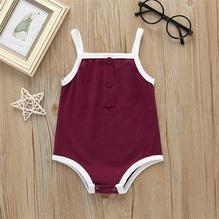 

KONBECA Baby Boys Girls Rompers Infants Pure Cotton Coverall Baby Girls Romper Sleeveless One-pieces Suspenders Sling Jumpsuit Outfits Outfits (0-24 Months)