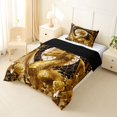 thumbnail image 3 of Metsweet Golden Dragon Twin Comforter Sets 2pcs, Gothic Rose Moon Bedding Set, Black Gold White,Black Reversible,1 Comforter and 1 Pillowcase, 3 of 6