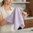 thumbnail image 5 of REGALWOVEN 2 Pack Cotton Linen Kitchen Towels, Solid Color Fringed Dish Towels, Soft Absorbent Hand Towels Light Purple 18" x 18", 5 of 7