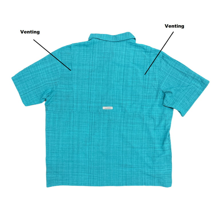 Habit Men's Herring Lake Short Sleeve Button Down Vented Fishing UPF River  Shirt (Black, 3XL) 