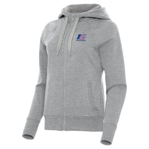 Women's-Antigua Heather Gray Ryan Blaney Victory Full-Zip Hoodie